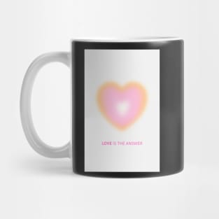 Love is the Answer Positive Affirmation Pink Heart Glow Aura Mug